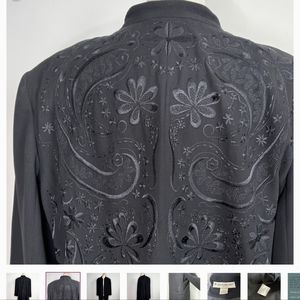 vintage JOHN MEYER OF NORWICH embroidered black coat